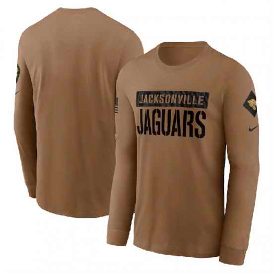 Men Jacksonville Jaguars 2023 Brown Salute To Service Long Sleeve T Shirt